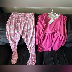 Charming Pink Kids Pajama Set with Unicorn Print